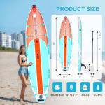 Inflatable Stand Up Paddle Board - 10.5' x 32" Adults & Youth of All Skill Levels, Non-Slip Deck SUP with Paddle, Pump, Backpack, Ideal for Yoga, Fishing, Lake & River (Classic Wood)