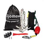 Ojomow Anchor Kit for Kayak and Jet Ski, 3.5lb Boat Anchor with 50FT Rope and Stainless Steel Chain for Kayak, Canoe, Fishing, Paddle Board, PWC, and SUP Accessories