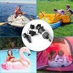 Vkinman SUP Pump Adaptor Inflatable Boat Air Pump Air Valve Adapter Kit Paddleboard Air Nozzle Multifunctional Conversion Head Air Adapter with 4 Air Valve Nozzles (Black)