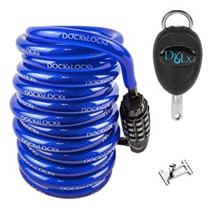 DocksLocks Complete SUP & Surf Security System – Marine Grade Anti-Theft Kit with Patented Jaws Lock, 10ft Coiled Cable Lock & Fin Box Cleat for Paddleboard & Surfboard Protection