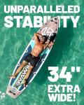 Hiwave Inflatable Stand Up Paddle Board 11’*34”*6” Sup Board,420lbs Capicity, Pet Friendly Paddle Board for Ocean&Lake, w/3pcs Adjustable Paddle