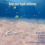 Ojomow Anchor Kit for Kayak and Jet Ski, 3.5lb Boat Anchor with 50FT Rope and Stainless Steel Chain for Kayak, Canoe, Fishing, Paddle Board, PWC, and SUP Accessories