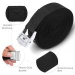 Riakrum 15 Pack 6.5 Feet Lashing Straps Adjustable Kayaks Tie Down Cam Buckle Straps with Buckles up to 250lbs for Cargo, Luggage, Motorcycles, Truck, Car Roof Rack, Sup Surfboard(Black)