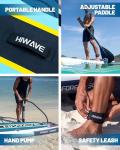 Hiwave Inflatable Stand Up Paddle Board 11’*34”*6” Sup Board,420lbs Capicity, Pet Friendly Paddle Board for Ocean&Lake, w/3pcs Adjustable Paddle