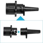 Vkinman SUP Pump Adaptor Inflatable Boat Air Pump Air Valve Adapter Kit Paddleboard Air Nozzle Multifunctional Conversion Head Air Adapter with 4 Air Valve Nozzles (Black)