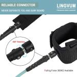 LINGVUM Surfboard Leash Premium Straight Surf Leash SUP Leg Rope 6/7/8/9 feet for Any Surfboards, Longboard, Paddleboard and Shortboard(Green,6FT)