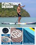 Hiwave Inflatable Stand Up Paddle Board 11’*34”*6” Sup Board,420lbs Capicity, Pet Friendly Paddle Board for Ocean&Lake, w/3pcs Adjustable Paddle