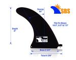 SBS 8" Longboard & SUP Single Fin - Free No Tool Screw - 8 Inch Center Fin for Surfboard & Paddleboard