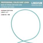 LINGVUM Surfboard Leash Premium Straight Surf Leash SUP Leg Rope 6/7/8/9 feet for Any Surfboards, Longboard, Paddleboard and Shortboard(Green,6FT)