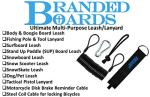 Branded Boards-Railz Steel Coiled Safety Leash, Heavy Duty Wrist Cuff, Carabiner & Paracord Loop. Boogie Board, Snowboard, Surf Board, SUP, Scooter, Snowskate, Sled, Dog Pet Lanyard (Ultimate 1-Pack)