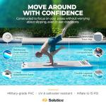 SOLSTICE Sol Fit Inflatable Stand-Up Paddleboard & Aquatic Fitness Mat with 7'10" Non-Slip Traction Pad - Floating Exercise Platform for Yoga, Pilates & Meditation, Includes Pump & Carry Bag