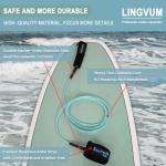 LINGVUM Surfboard Leash Premium Straight Surf Leash SUP Leg Rope 6/7/8/9 feet for Any Surfboards, Longboard, Paddleboard and Shortboard(Green,6FT)