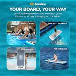 SOLSTICE Sol Fit Inflatable Stand-Up Paddleboard & Aquatic Fitness Mat with 7'10" Non-Slip Traction Pad - Floating Exercise Platform for Yoga, Pilates & Meditation, Includes Pump & Carry Bag