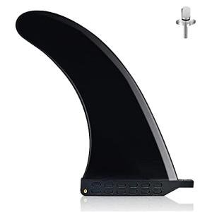 T-SIDAKE 9'' SUP Single Center Fin, Fiberglass Reinforeced Nylon SUP Replacement Fins, Free No Tool Fin Screw, Suitable for Longboard, Surfboard, SUP Single Fin Center Fin