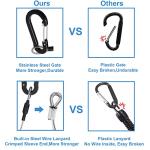 Lix&Rix Kayak Lanyards Coil Tethers with Caribiniers for Fishing Rod Pliers Nets Flashlight Paddle Board Leash Tackle Tool Accessories, Black Blue Green Red, 4pcs