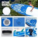 FEATH-R-LITE Inflatable Paddle Board Stand Up Paddleboards for Adults SUP with Premium Accessories Pump, Adjustable Paddle, Leash, Three Fins, Backpack (Dark Blue)