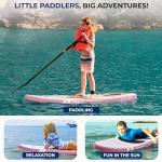 SereneLife 7'9" Kids Inflatable Stand Up Paddle Board - SUP for Youth with Single-Action Pump, Adjustable Paddle & Backpack - 30” Wide Stable Design with Non-Slip EVA Deck Pad, Ages 5+, 200lb Capacity