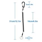 Lix&Rix Kayak Lanyards Coil Tethers with Caribiniers for Fishing Rod Pliers Nets Flashlight Paddle Board Leash Tackle Tool Accessories, Black Blue Green Red, 4pcs