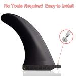 T-SIDAKE 9'' SUP Single Center Fin, Fiberglass Reinforeced Nylon SUP Replacement Fins, Free No Tool Fin Screw, Suitable for Longboard, Surfboard, SUP Single Fin Center Fin