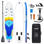 SUDOO SUP Stand Up Paddle Board 10ft Inflatable Paddle Boards 30" Wide 6" Thick for Adults & Youth with Backpack, Pump,Paddle,Coil Leash,Triple Fins Ocean