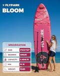 Flypark 11'x34 Inflatable Paddle Boards, Extra Wide SUP for 420lbs/3Adults, Yoga Stand Up Paddle Board, 110L Backpack, 15 D-Rings, Shoulder Strap, US-Fin, 2-Action Pump, Bloom Pink