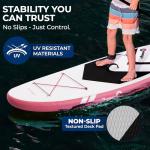 SereneLife 7'9" Kids Inflatable Stand Up Paddle Board - SUP for Youth with Single-Action Pump, Adjustable Paddle & Backpack - 30” Wide Stable Design with Non-Slip EVA Deck Pad, Ages 5+, 200lb Capacity