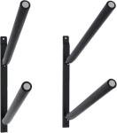 SPAREHAND Wall Mount Rack with Angled Padded Arms for Surfboard or SUP Paddle Board, Double, Black