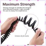 BPS 'Storm' Ultralite Surf SUP Coiled Leg Rope - 10 Foot Ankle Leash with Double Stainless Steel Swivels and Hidden Key Pocket - Surfboard Longboard Paddleboard Leash (Koru Black)