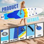 SUDOO SUP Stand Up Paddle Board 10ft Inflatable Paddle Boards 30" Wide 6" Thick for Adults & Youth with Backpack, Pump,Paddle,Coil Leash,Triple Fins Ocean