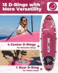 Flypark 11'x34 Inflatable Paddle Boards, Extra Wide SUP for 420lbs/3Adults, Yoga Stand Up Paddle Board, 110L Backpack, 15 D-Rings, Shoulder Strap, US-Fin, 2-Action Pump, Bloom Pink