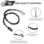 LINGVUM Kayak Paddle Leash Stretchable Coiled Rod Leash for Kayak, Paddleboard Paddle and Fishing Rod, 49"-75", Black, 2 Pack