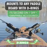 SUP Angler Lite Universal Paddleboard Dual Fishing Rod Holder Mounting Kit with Swappable Accessories Mounts