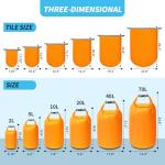Amengsen Dry Bag Set, Waterproof Small Lightweight Dry Bags for Paddle Board Kayaking, Fishing, Camping (Orange, 40L 2Pack)