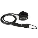 WOOWAVE Surfboard Leash Premium Surf Leash SUP Leg Rope Straight 6/7/8/9 feet for All Types of Surfboards (Black, 6ft & 7mm)