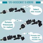 Treela Inflatable Air Pump Adaptor Compatible with SUP Inflatable Car Air Compressor Valve Adaptor with 9 Valve Nozzle for Paddle Board Boat(Classic,Black, Red, Gold)