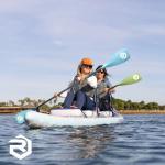 rillrun SUP Paddle - Paddle Board Paddle 4 Piece Stand Up Paddleboard Paddles Lightweight Floating Kayak Paddle - Light Blue - Light Green - Lake Green