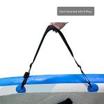 ZipSeven SUP Carrier Shoulder Strap Adjustable Carrying Sling Paded Bag Belt for Surfing and Paddle Board with Metal Hooks Accessories - Black (1)