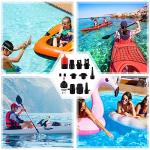 Treela Inflatable Air Pump Adaptor Compatible with SUP Inflatable Car Air Compressor Valve Adaptor with 9 Valve Nozzle for Paddle Board Boat(Classic,Black, Red, Gold)