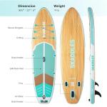 SKADDLES 10’6’’ Inflatable Stand Up Paddle Board (SUP) for Adults and Youth with Non-Slip Deck – Complete Accessories Kit, Perfect for Fishing, Yoga, Fitness & Family Fun (Mint Green Wood Grain)