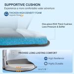 Montekin Thickened Kayak Seat with Back Support, Sit On Top Cushioned Canoe Backrest Molded Foam Seat for SUP Paddle Board Fishing Boat Long Trip (Black Grey)