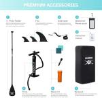 SKADDLES 10’6’’ Inflatable Stand Up Paddle Board (SUP) for Adults and Youth with Non-Slip Deck – Complete Accessories Kit, Perfect for Fishing, Yoga, Fitness & Family Fun (Mint Green Wood Grain)