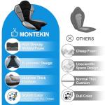 Montekin Thickened Kayak Seat with Back Support, Sit On Top Cushioned Canoe Backrest Molded Foam Seat for SUP Paddle Board Fishing Boat Long Trip (Black Grey)