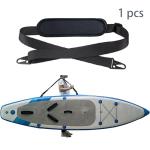 ZipSeven SUP Carrier Shoulder Strap Adjustable Carrying Sling Paded Bag Belt for Surfing and Paddle Board with Metal Hooks Accessories - Black (1)