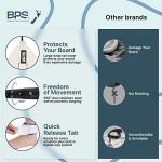 BPS 'Storm' Premium Coiled SUP Leash - 10ft Leash with Triple Rail Savers and Double Swivels (Koru White)