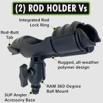 SUP Angler Lite Universal Paddleboard Dual Fishing Rod Holder Mounting Kit with Swappable Accessories Mounts