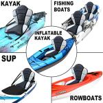 Montekin Thickened Kayak Seat with Back Support, Sit On Top Cushioned Canoe Backrest Molded Foam Seat for SUP Paddle Board Fishing Boat Long Trip (Black Grey)