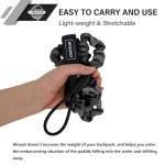 LINGVUM Kayak Paddle Leash Stretchable Coiled Rod Leash for Kayak, Paddleboard Paddle and Fishing Rod, 49"-75", Black, 2 Pack