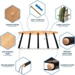 Hang 11 Vertical Surfboard Rack - Surf Racks for Wall, Sustainable Hardwood Surf Board Holder with Rubber Mat, Surfboard Wall Mount, Paddle Board & SUP Garage Storage (5 arms / 4-5 boards)