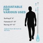 rillrun SUP Paddle - Paddle Board Paddle 4 Piece Stand Up Paddleboard Paddles Lightweight Floating Kayak Paddle - Light Blue - Light Green - Lake Green