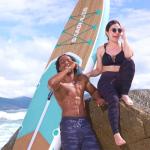 SKADDLES 10’6’’ Inflatable Stand Up Paddle Board (SUP) for Adults and Youth with Non-Slip Deck – Complete Accessories Kit, Perfect for Fishing, Yoga, Fitness & Family Fun (Mint Green Wood Grain)